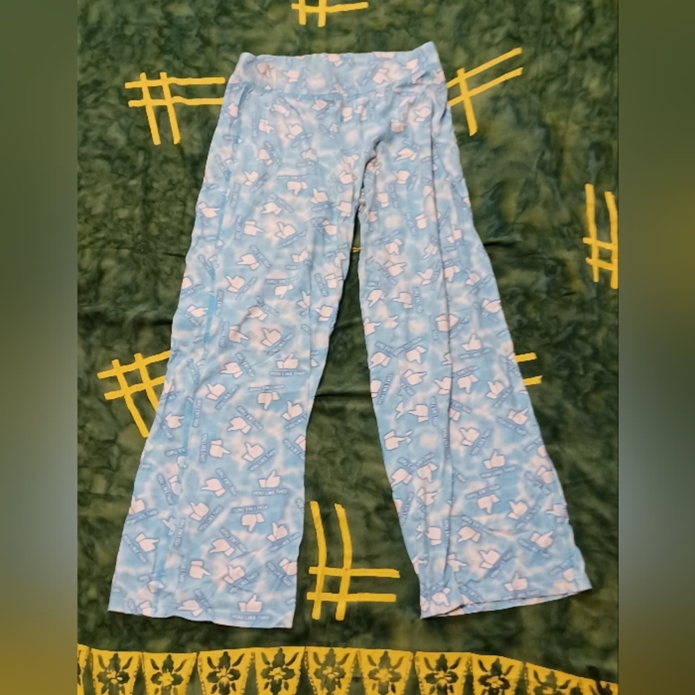 French Toast Cozy Blue and White Pajama Bottoms